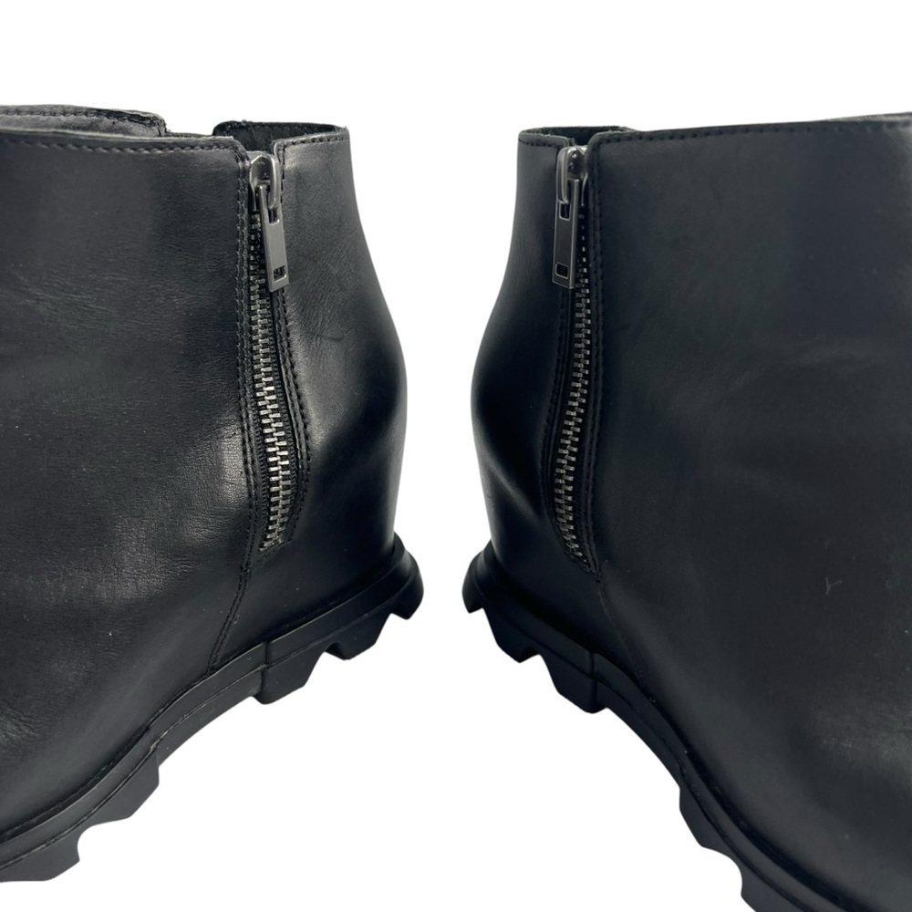 Sorel Joan of Arctic Wedge III Zip Leather Waterproof Boots Black Size 8.5 - Picture 15 of 16